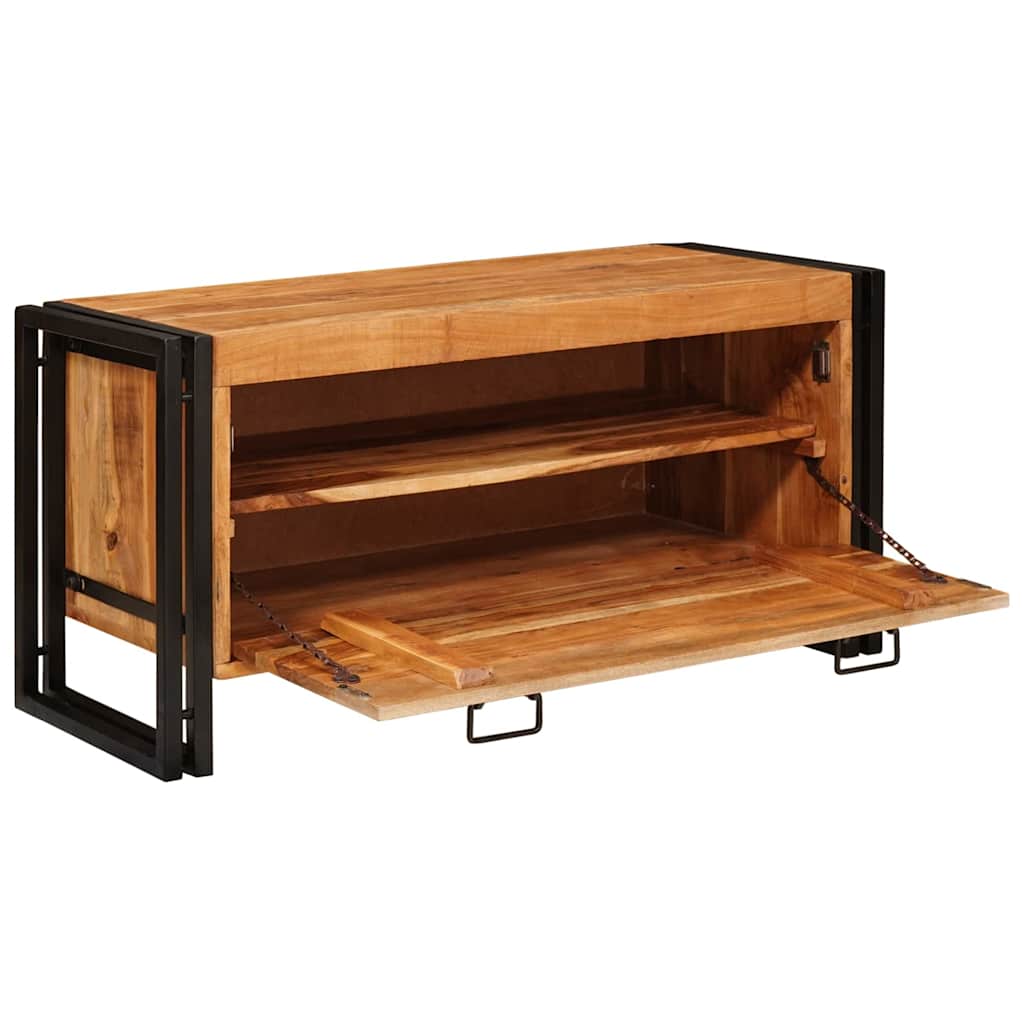 Schuhschrank mit Regal Braun 90 x 38 x 45 cm Akazie Massivholz